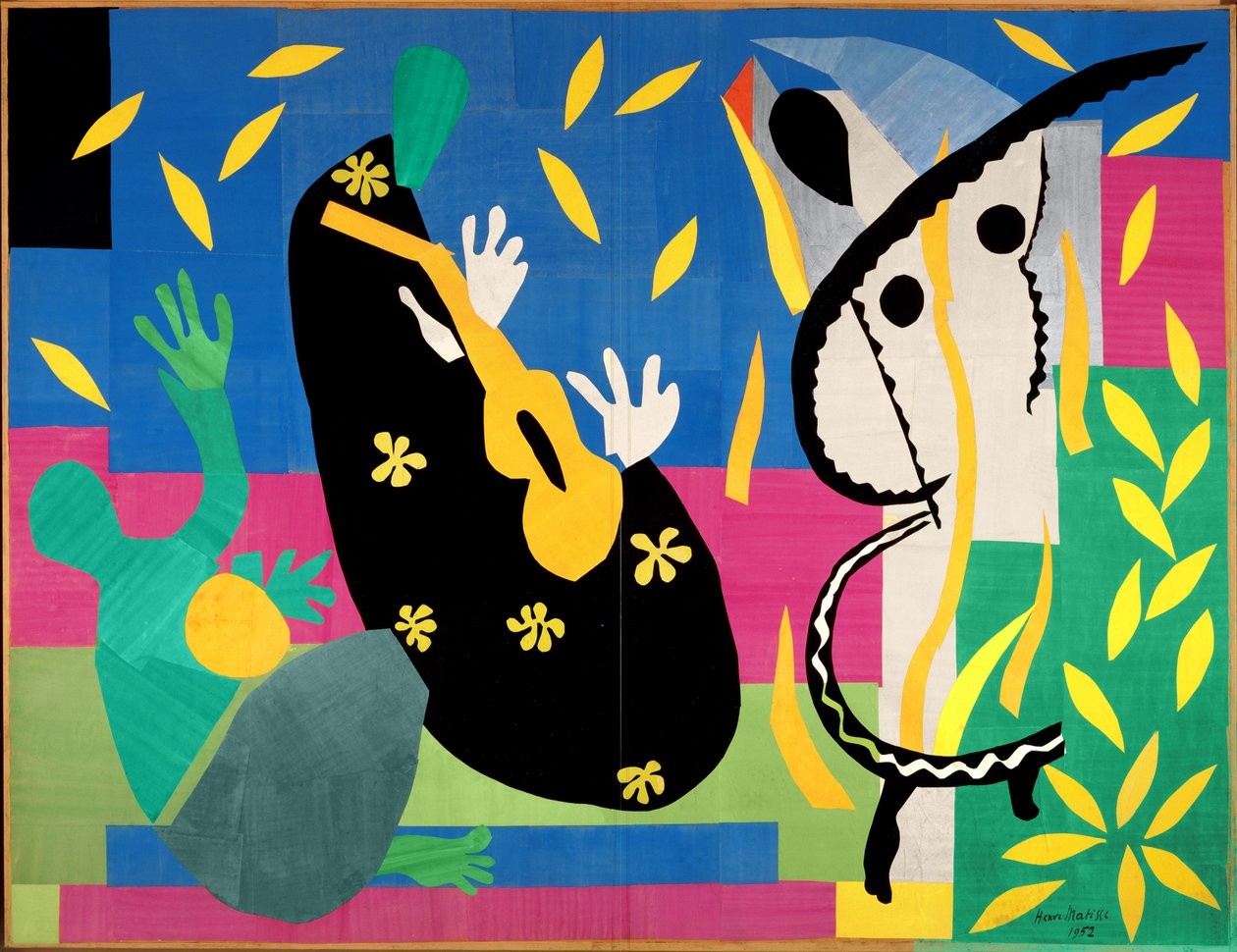 La tristeza del rey. 1952 (gouache sobre papel, recortado, montado sobre lienzo) de Henri Matisse