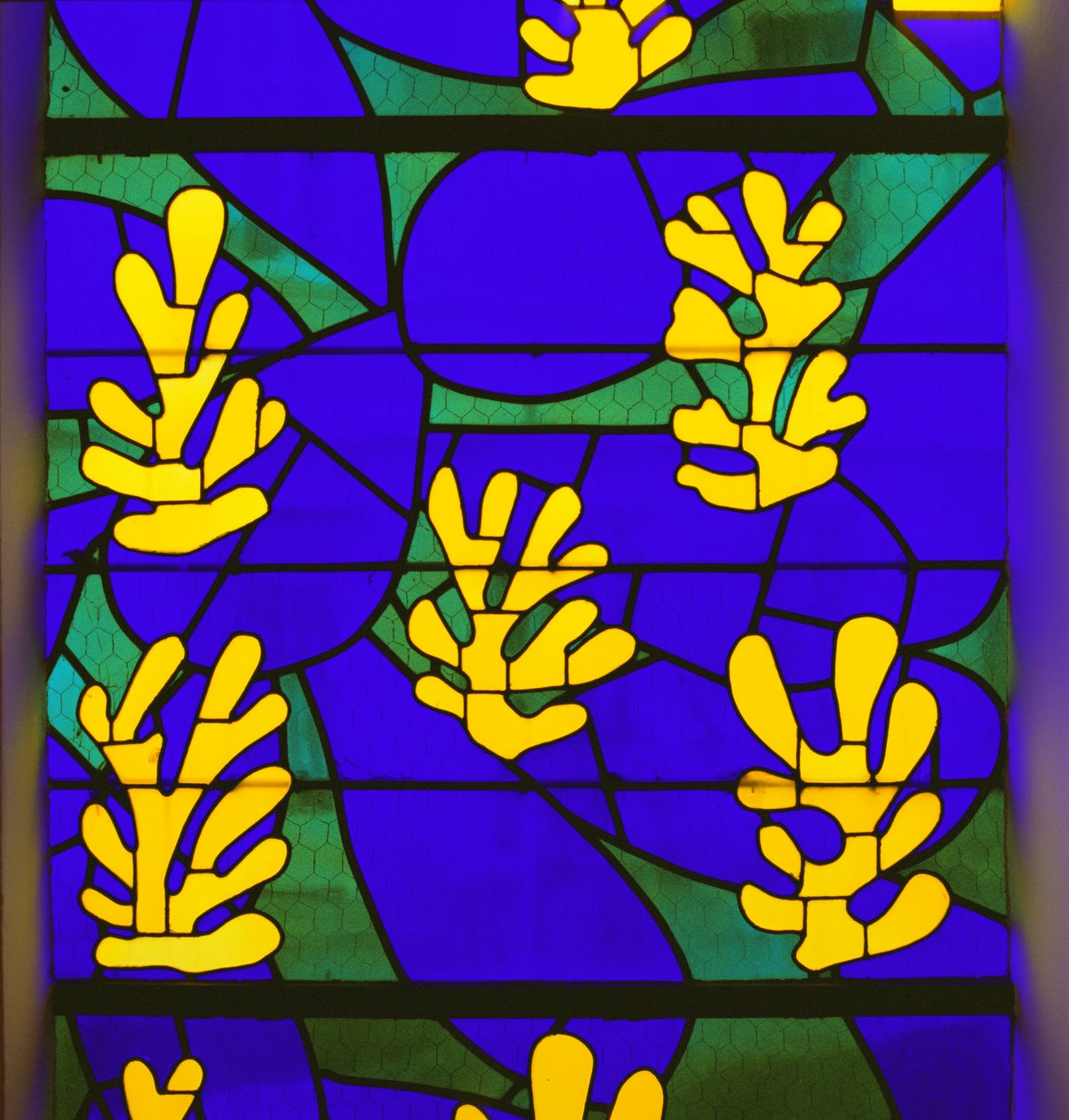 Árbol de la Vida" Vidriera detrás del altar de la Capilla del Rosario, Vence de Henri Matisse