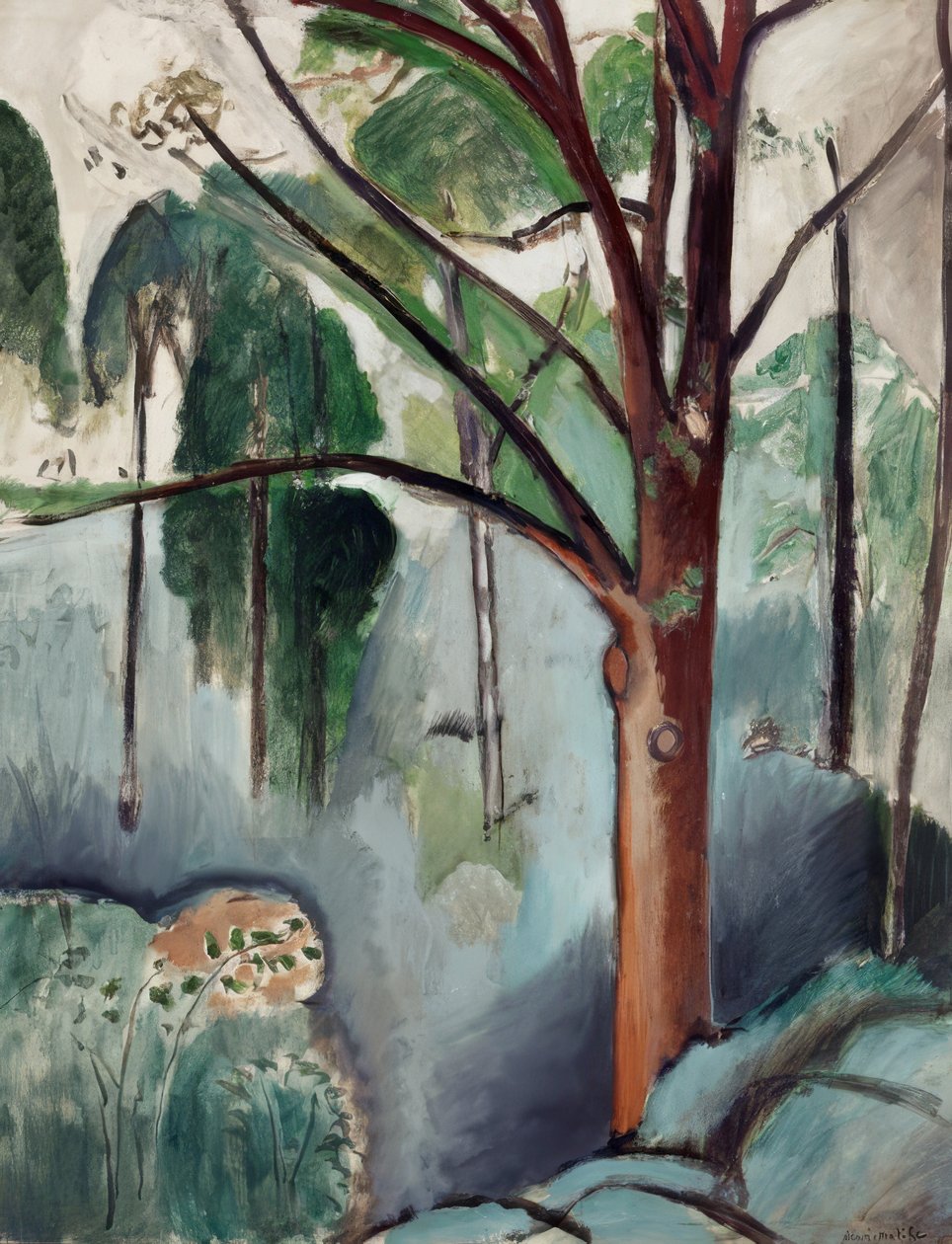 Árboles en el lago de Trivaux de Henri Matisse