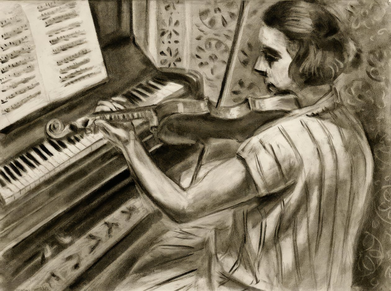 Un joven violinista frente a un piano de Henri Matisse