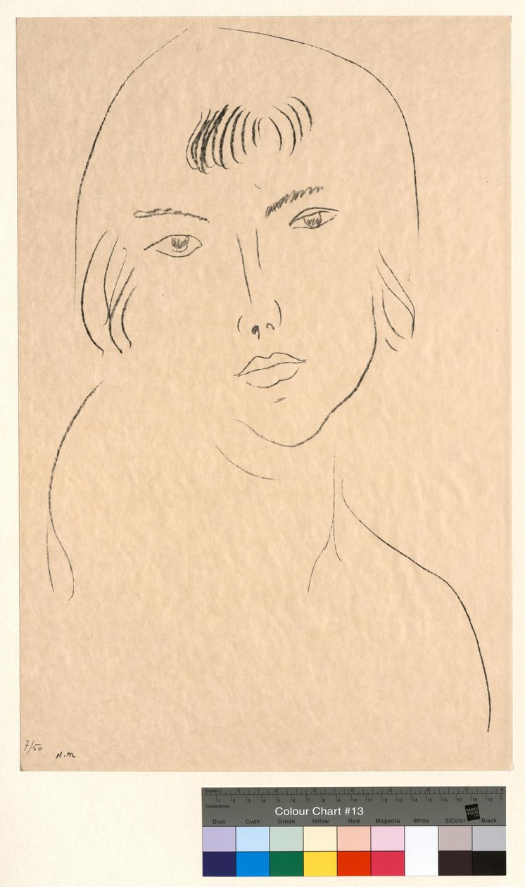 Rostro con flequillo de Henri Matisse