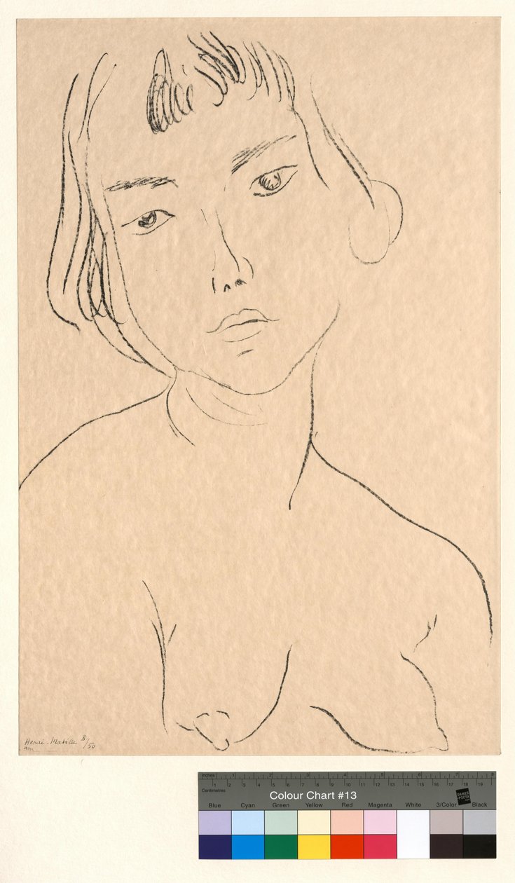 Rostro ligeramente inclinado hacia la izquierda de Henri Matisse