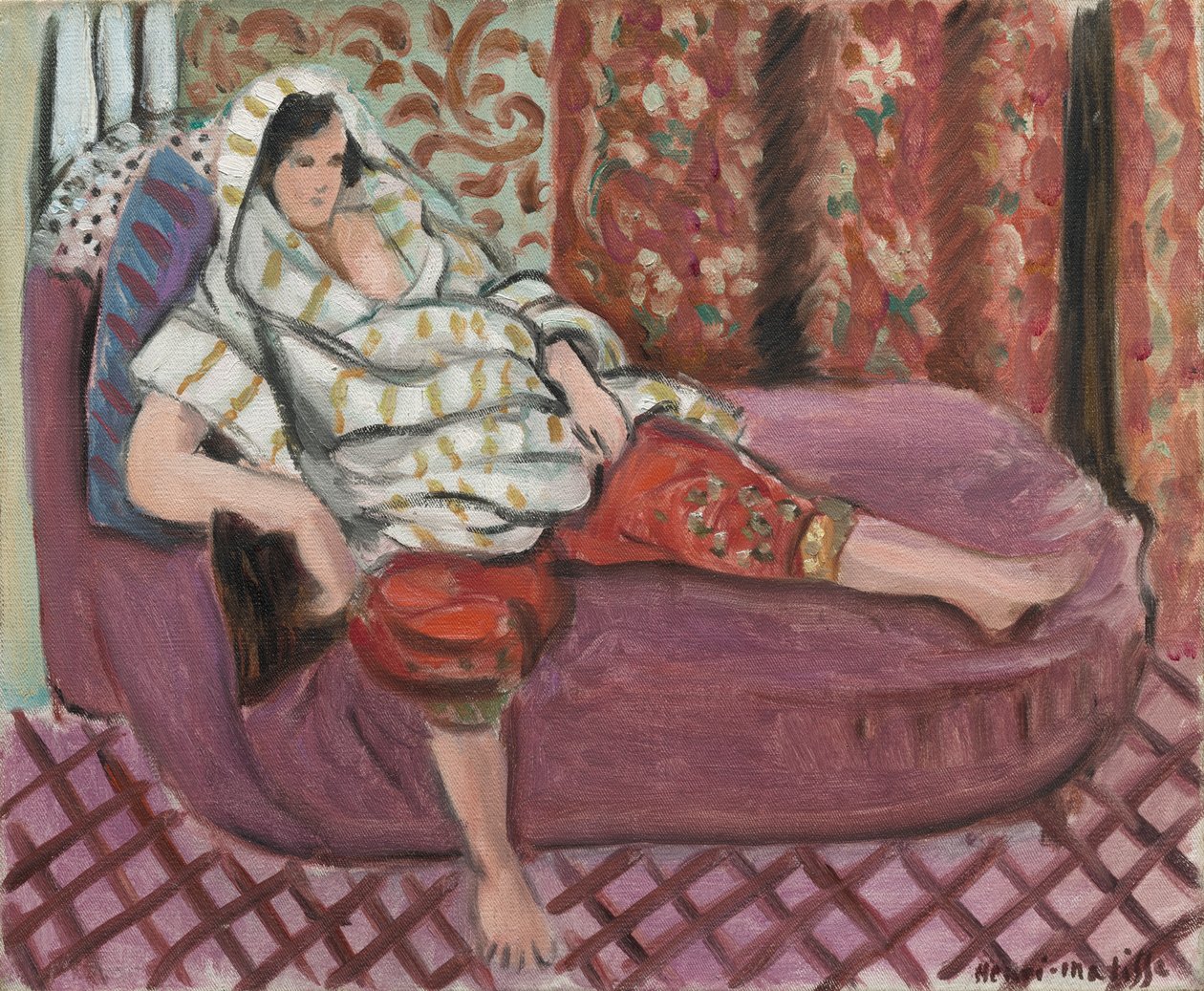 Mujer en un diván rosa de Henri Matisse