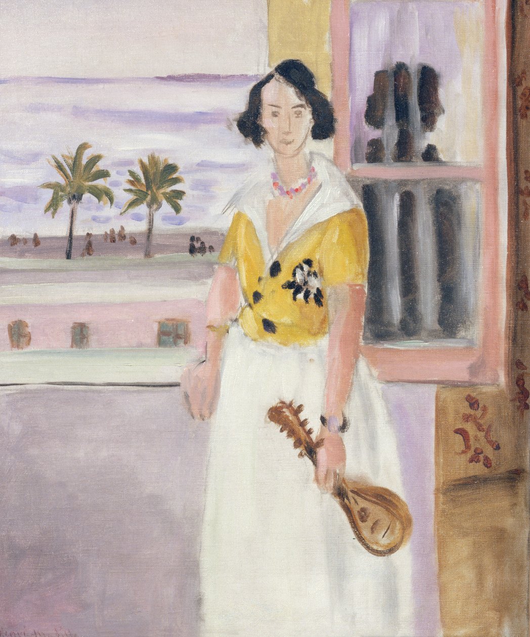 Mujer con mandolina, c.1921-22 (óleo sobre lienzo) de Henri Matisse