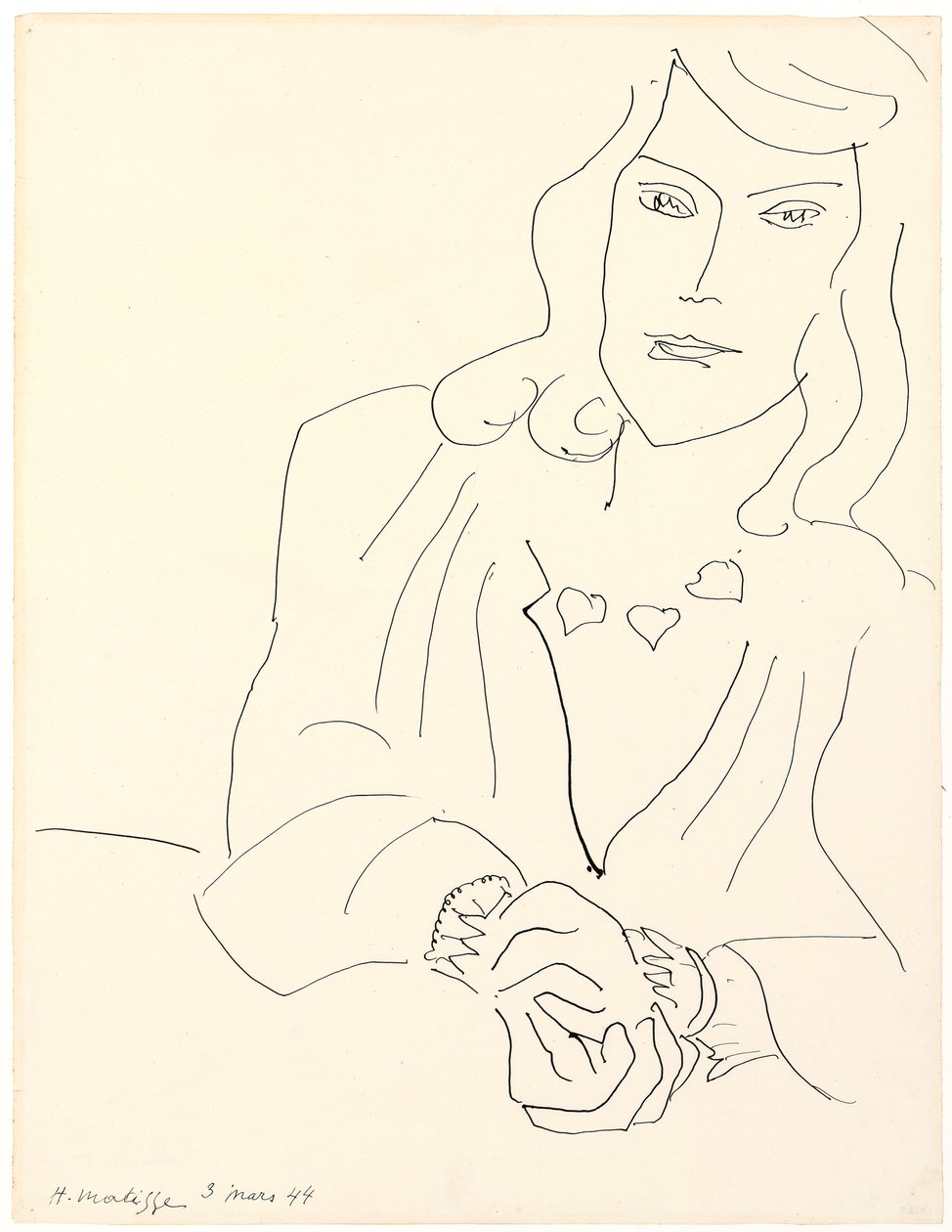 Cabeza de mujer con collar de Henri Matisse