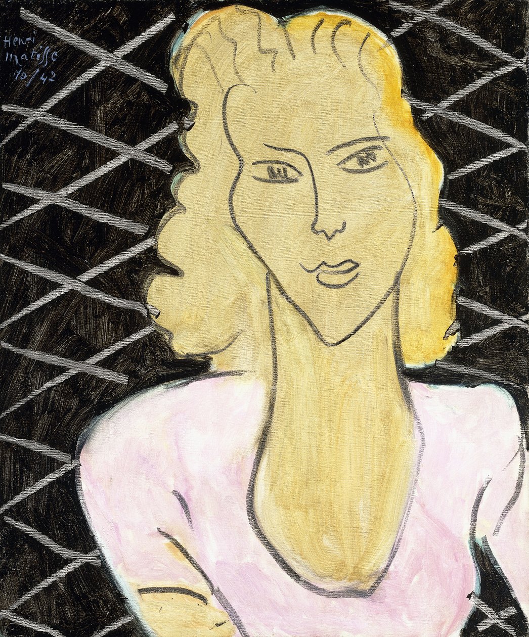 Chica joven con vestido rosa de Henri Matisse