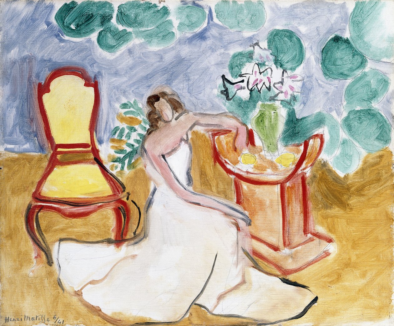 Chica joven con vestido blanco de Henri Matisse