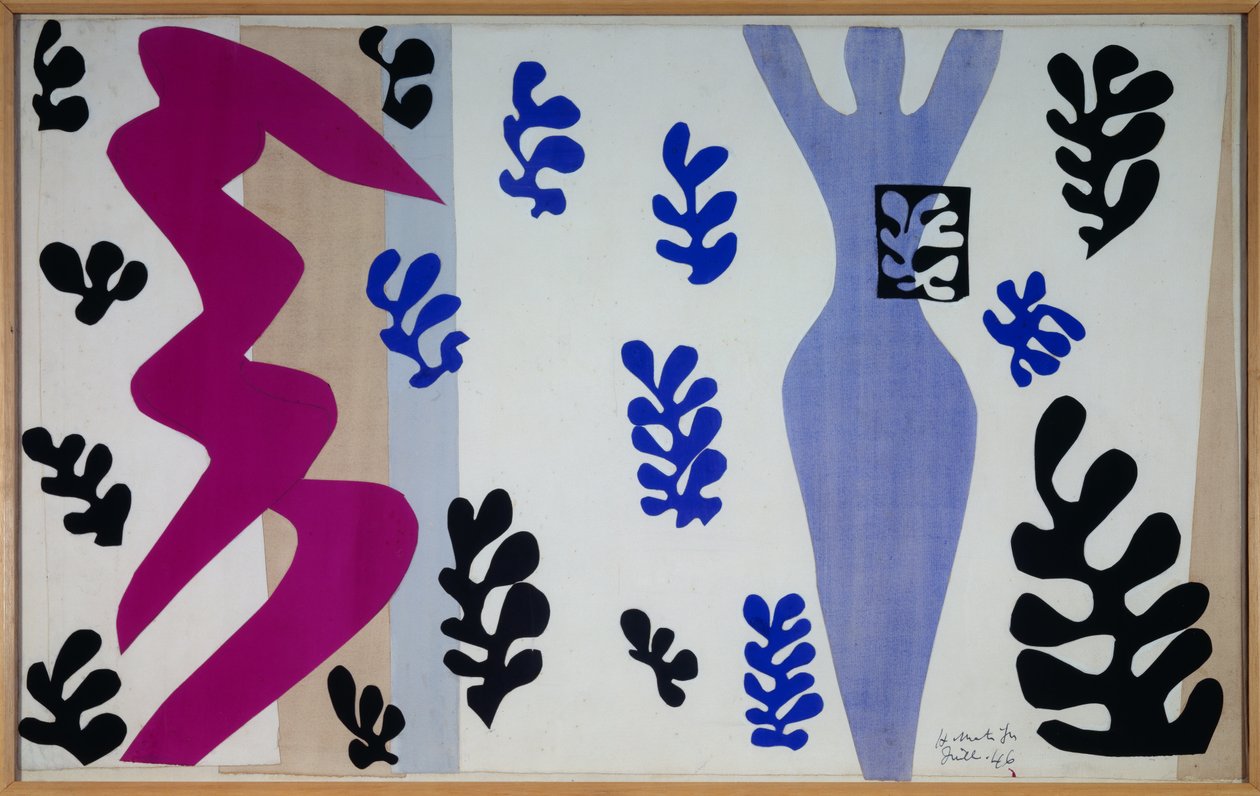 jazz - le lanceur de couteaux 1943 (Papel gouache cortado y pegado sobre papel montado en lienzo) de Henri Matisse