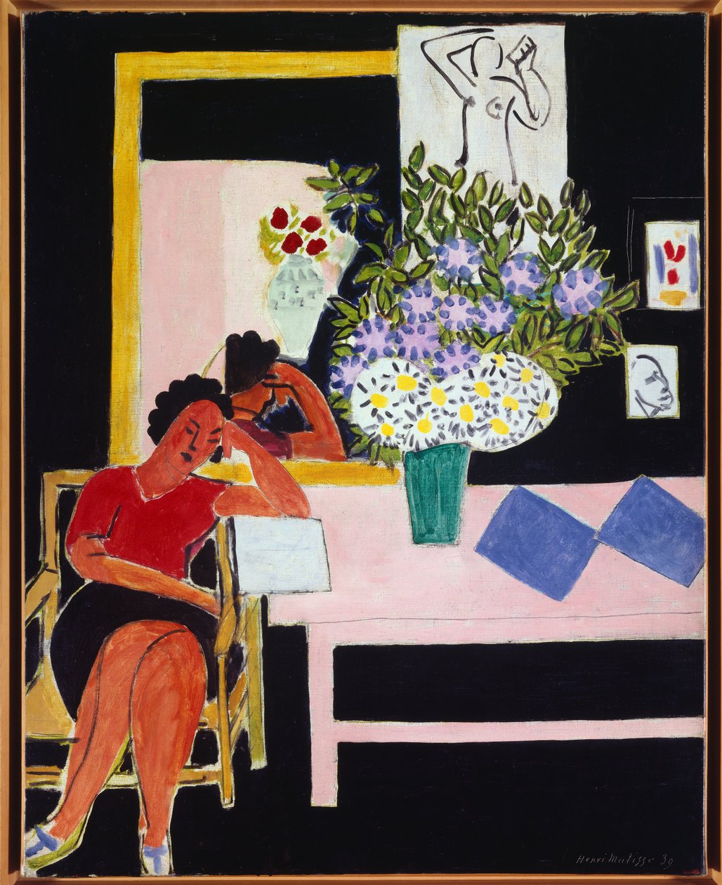 liseuse sur fond noir 1939 (óleo sobre lienzo ) de Henri Matisse