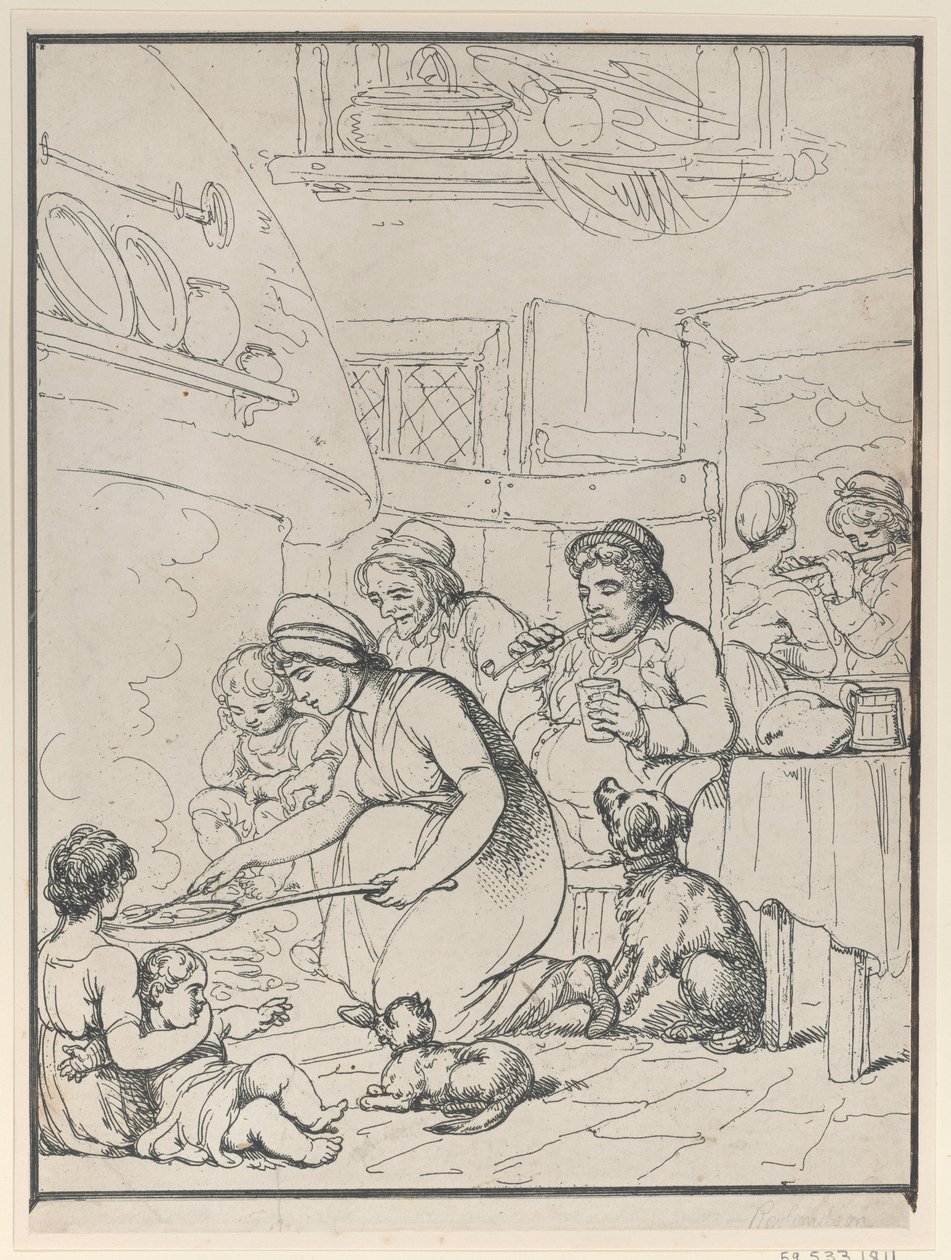 Campesinos, junto al fuego, 1799 de Henri Merke