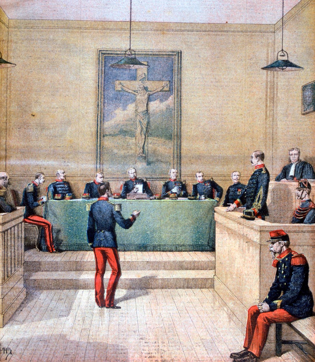 El capitán Dreyfus ante el consejo de guerra, 1894 de Henri Meyer