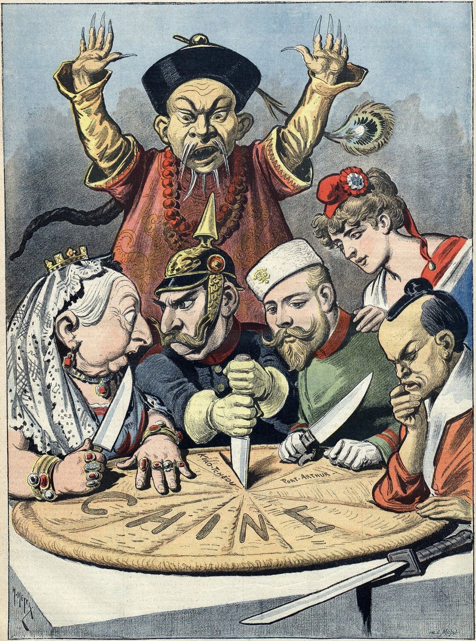 China - el pastel de los reyes y... de los emperadores Caricatura, 1898 de Henri Meyer