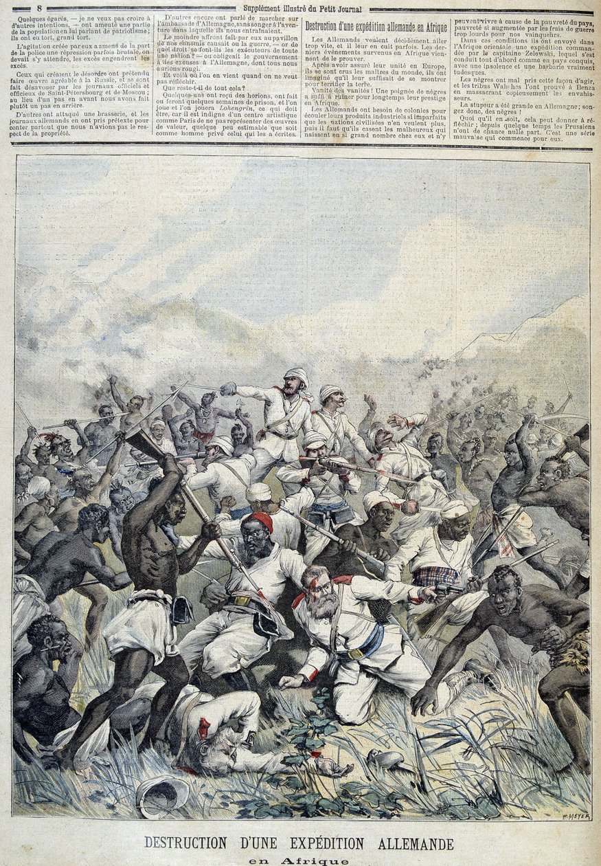 Destrucción de una expedición alemana a África - en “Le Petit Journal” del 03/10/1891 de Henri Meyer