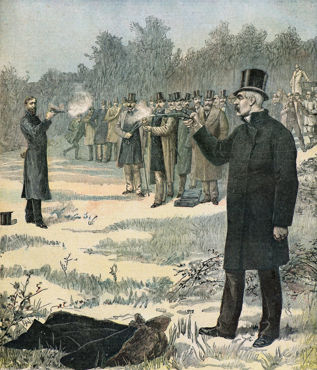 Duelo entre Georges Clemenceau y Paul Deroulede de Henri Meyer