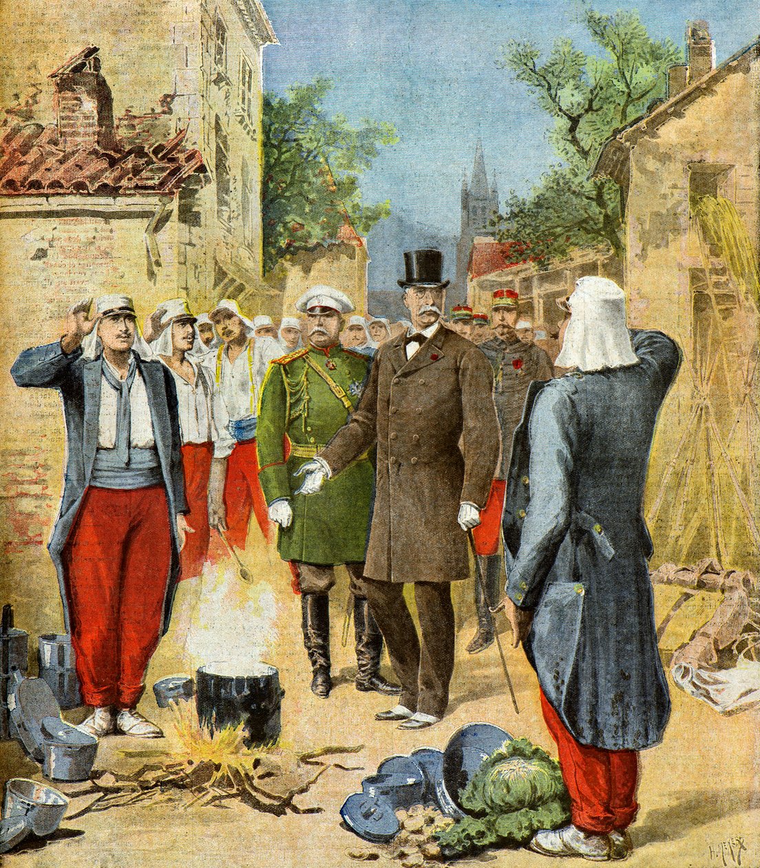 Félix Faure en las grandes maniobras,1895 (Ilustración) de Henri Meyer