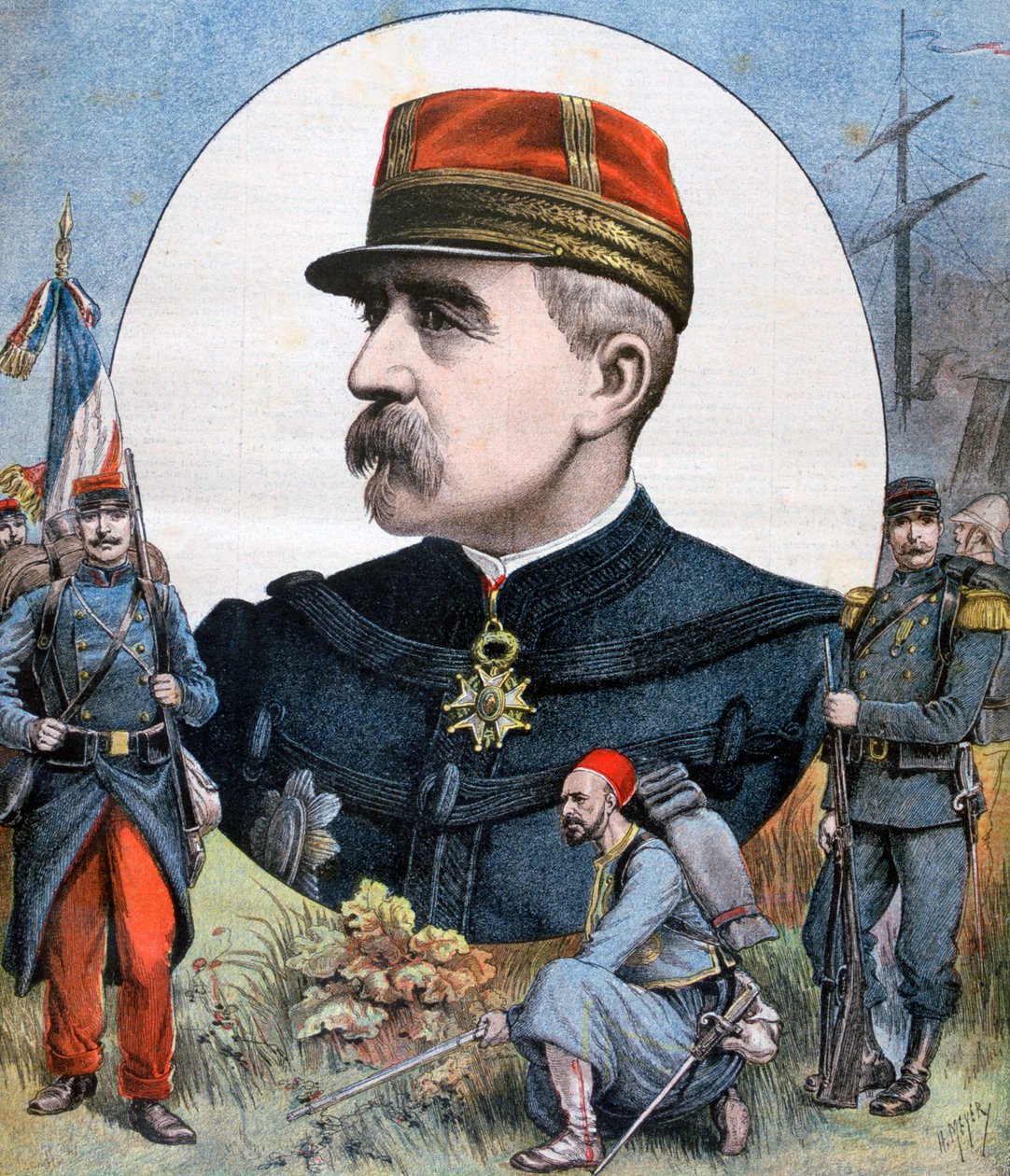 General Jacques Duchesne, comandante de la fuerza expedicionaria francesa a Madagascar, 1894 de Henri Meyer