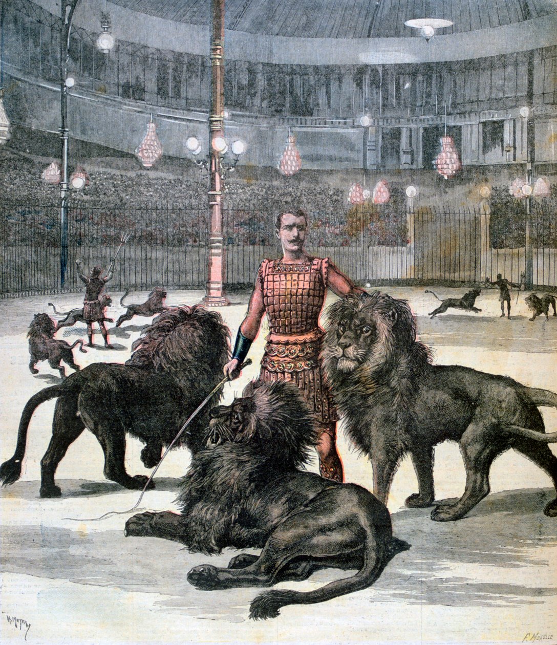 Domador de leones en el Hipódromo, París, 1891 de Henri Meyer