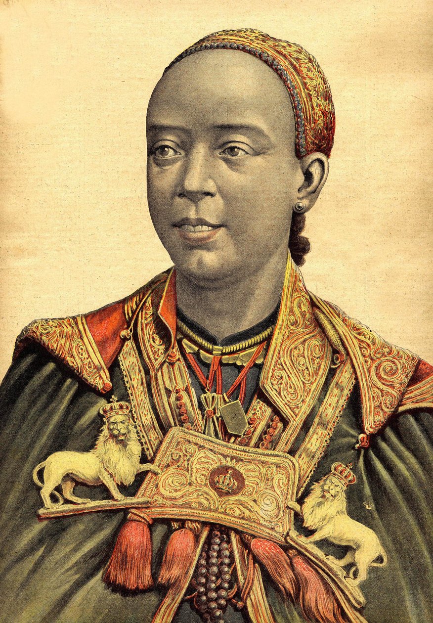 Retrato del impresor de Abisinia y Etiopía Taitou (Taytu Betul de Henri Meyer