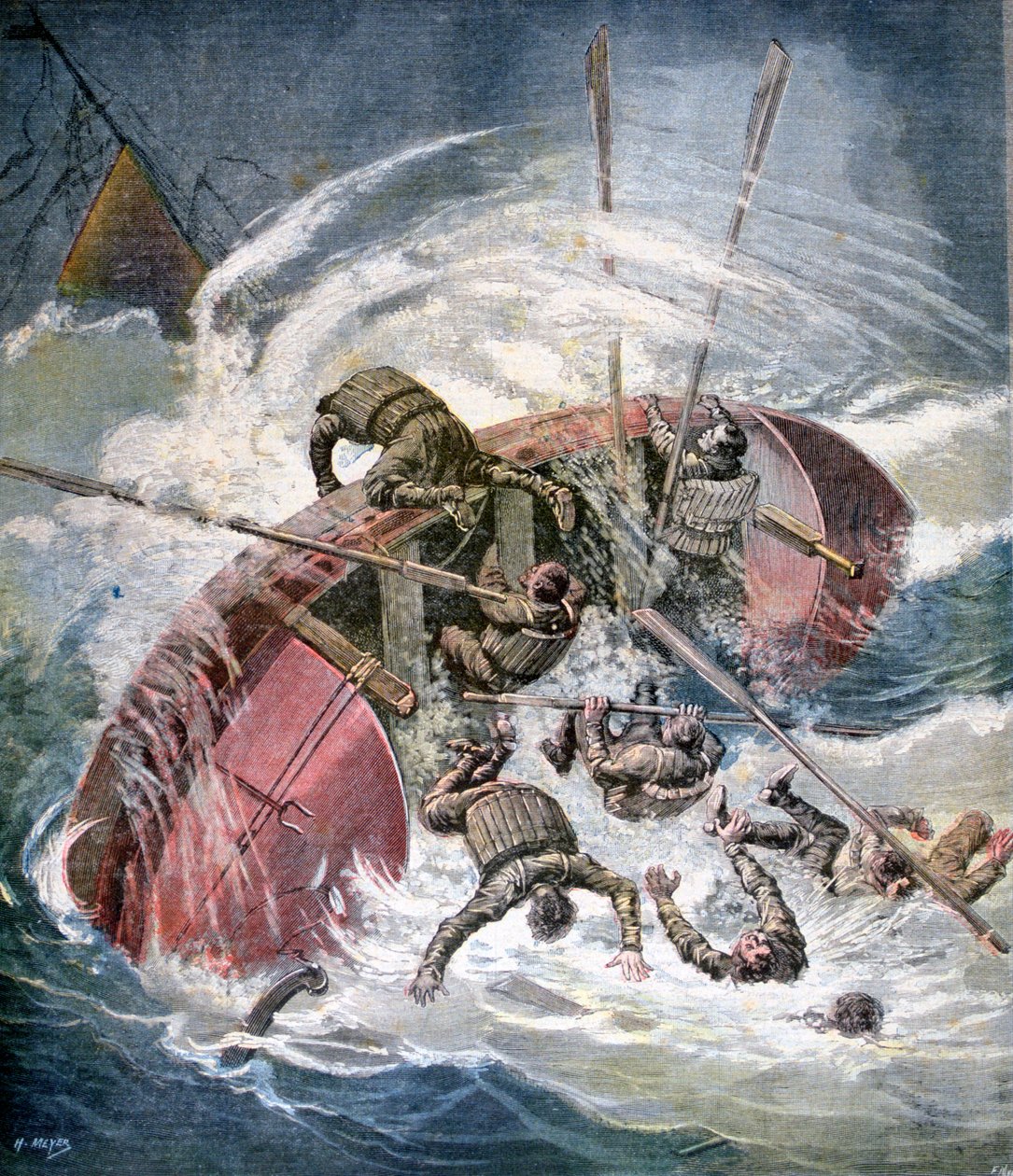 Rescate de un naufragio en una tormenta frente a Les Sables-d