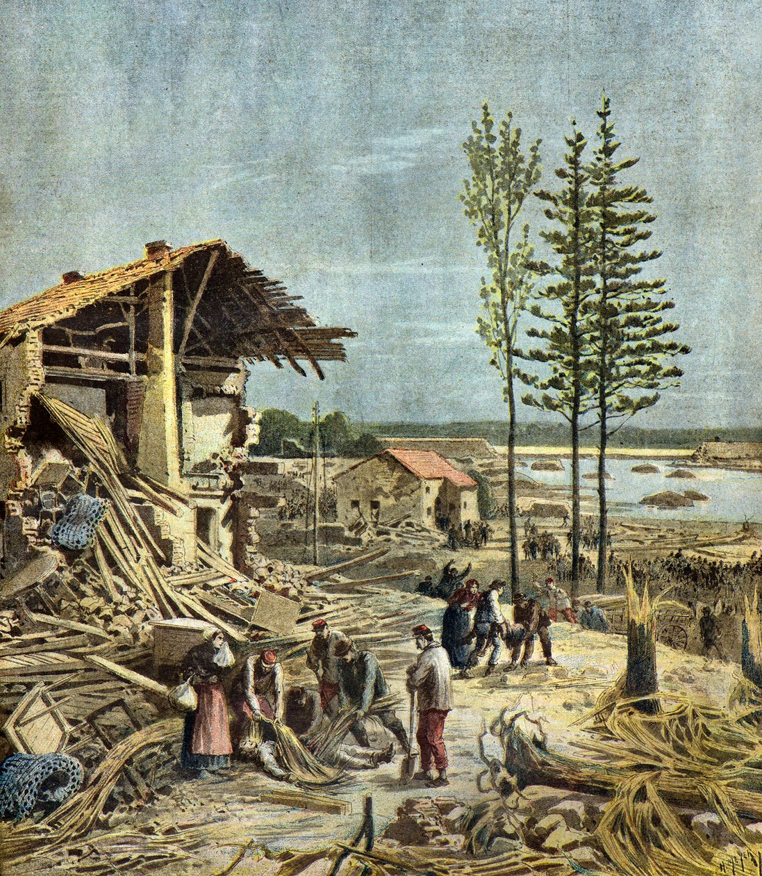 El desastre de Bouzey,1895 (Ilustración) de Henri Meyer