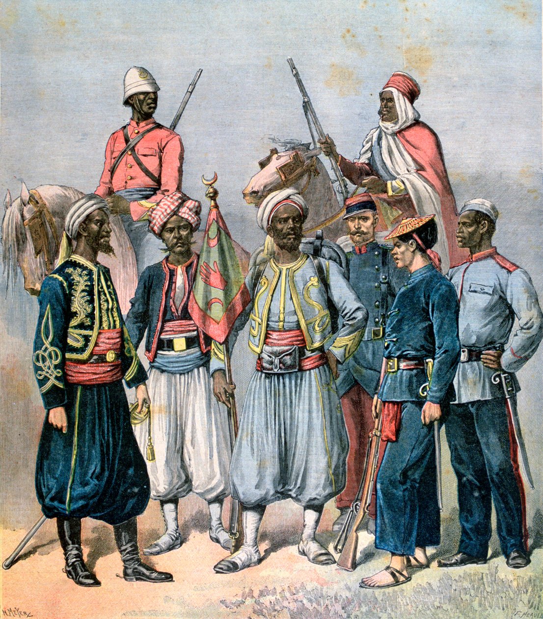 Las fuerzas coloniales francesas, 1891 de Henri Meyer