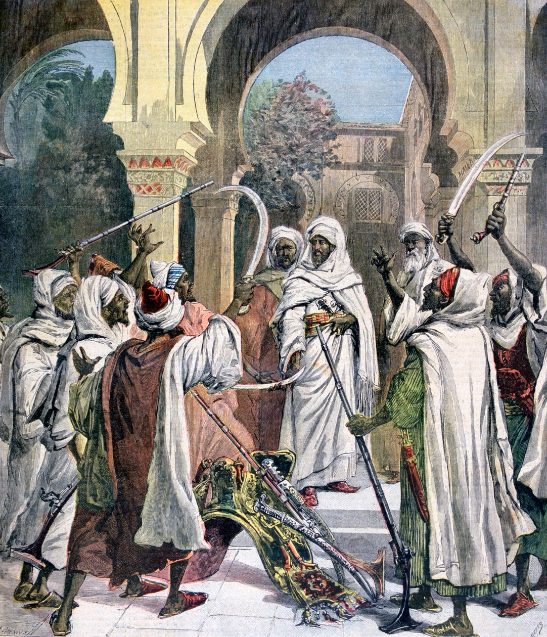 Los Jefes Tribales Jurando Fidelidad al Sultán de Marruecos, 1892 de Henri Meyer