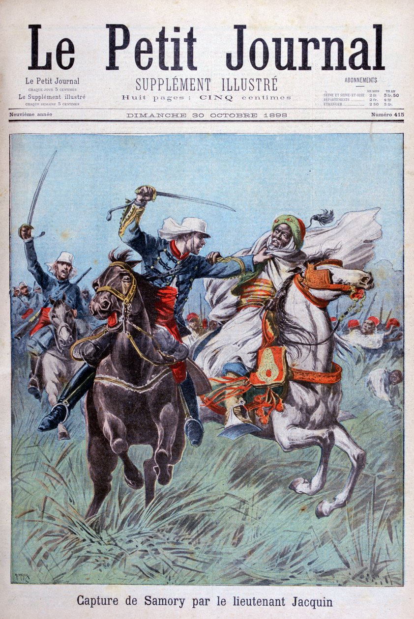 La captura de Toure Samory por el teniente Jacquin cerca de Guelemou de Henri Meyer