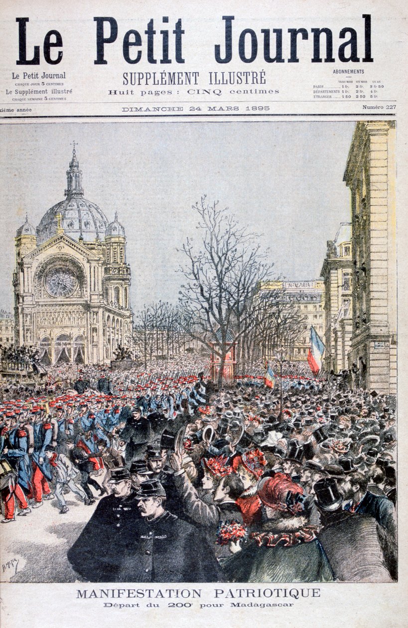 La partida de las tropas francesas a Madagascar, París, 1895 de Henri Meyer