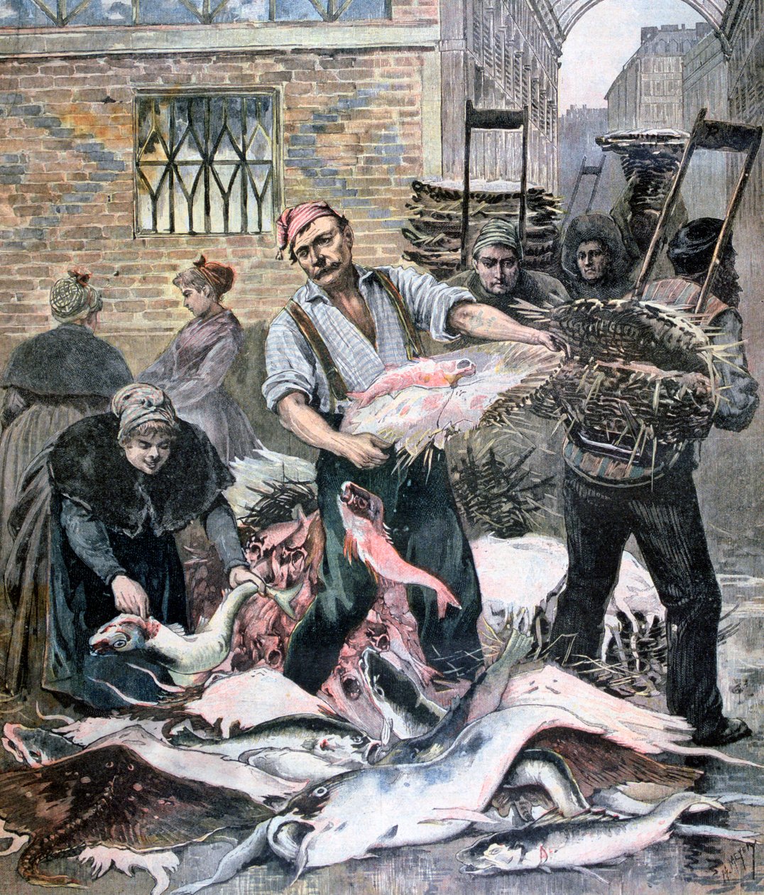 El mercado de pescado, París de Henri Meyer