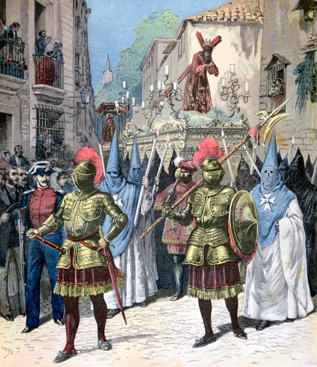 La procesión del Viernes Santo, Semana Santa, Sevilla, 1891 de Henri Meyer