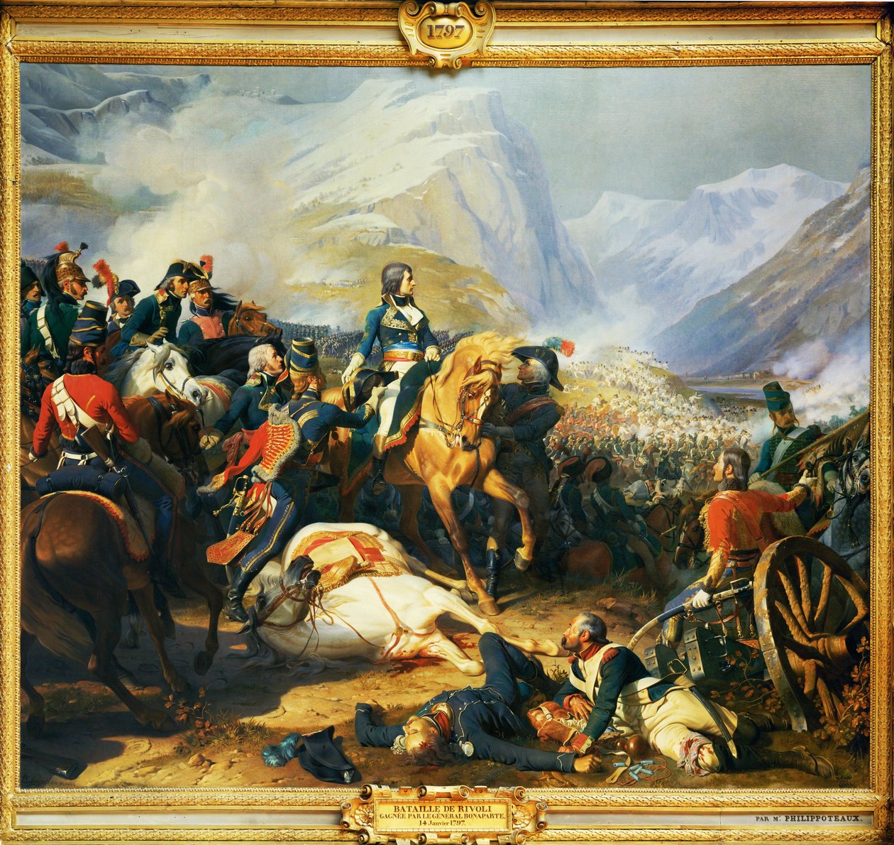 Batalla de Rivoli ganada por el emperador Napoleón I el 14 de enero ... de Henri Philippoteaux