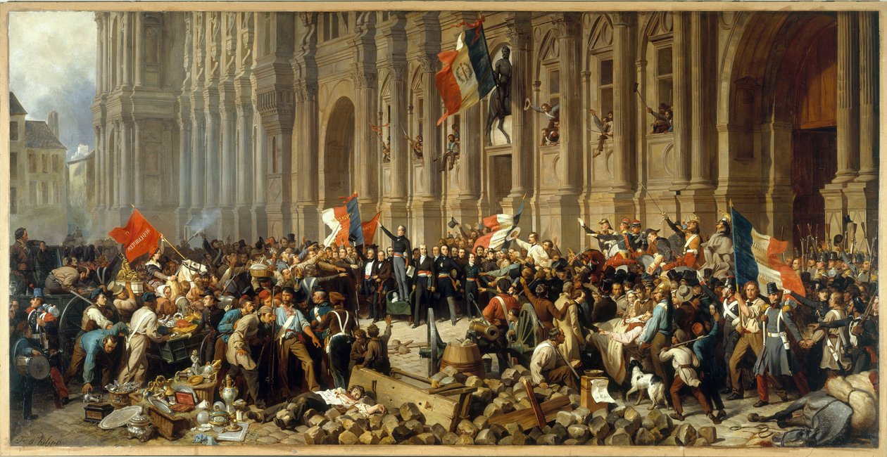 Lamartine rechazando la bandera roja delante del Hôtel de Ville, hacia 1848 (óleo sobre lienzo) de Henri Philippoteaux