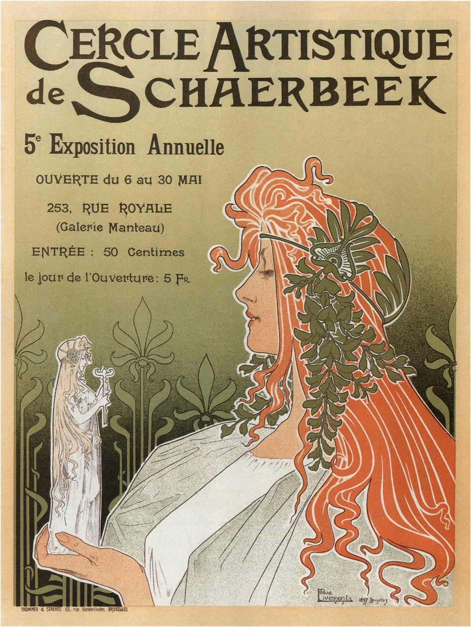Club Artístico de Schaerbeek, 5ª exposición anual, 1897 de Henri Henri Antoine Théodore Livemont