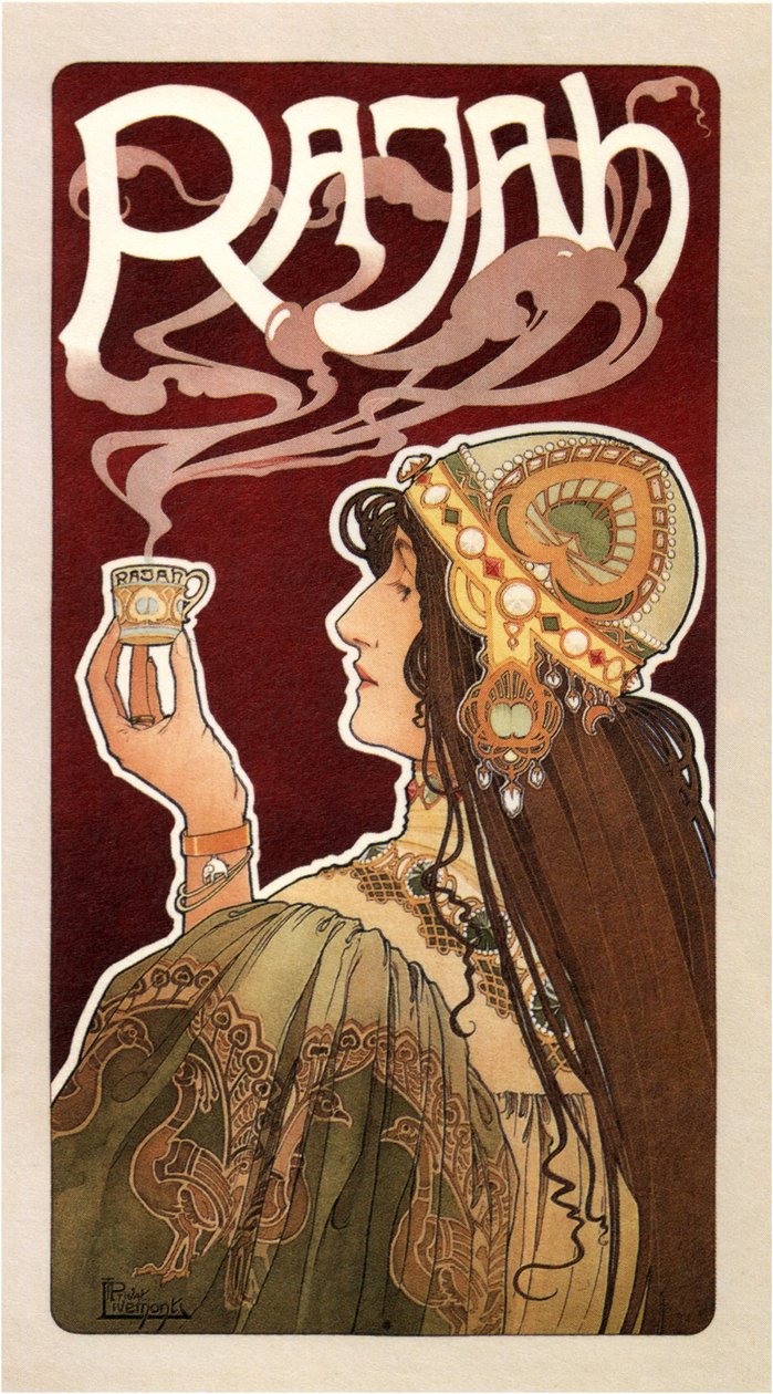 Póster de Café Rajah de Henri Henri Antoine Théodore Livemont