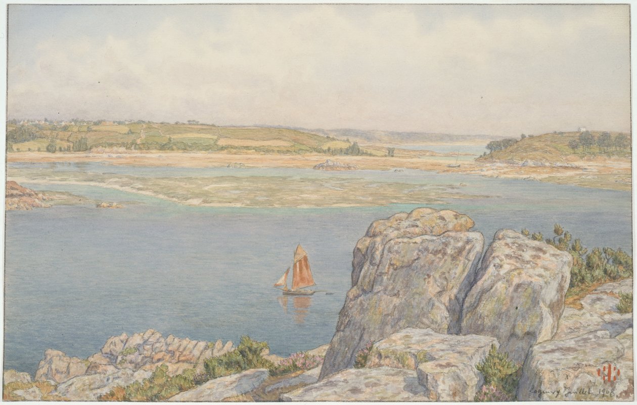 Desembocadura del Trieux en la Île à Bois. Loguivy de Henri Rivière