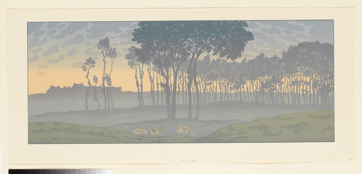 El amanecer (Hoja 1 de: La Féerie des Heures) de Henri Rivière
