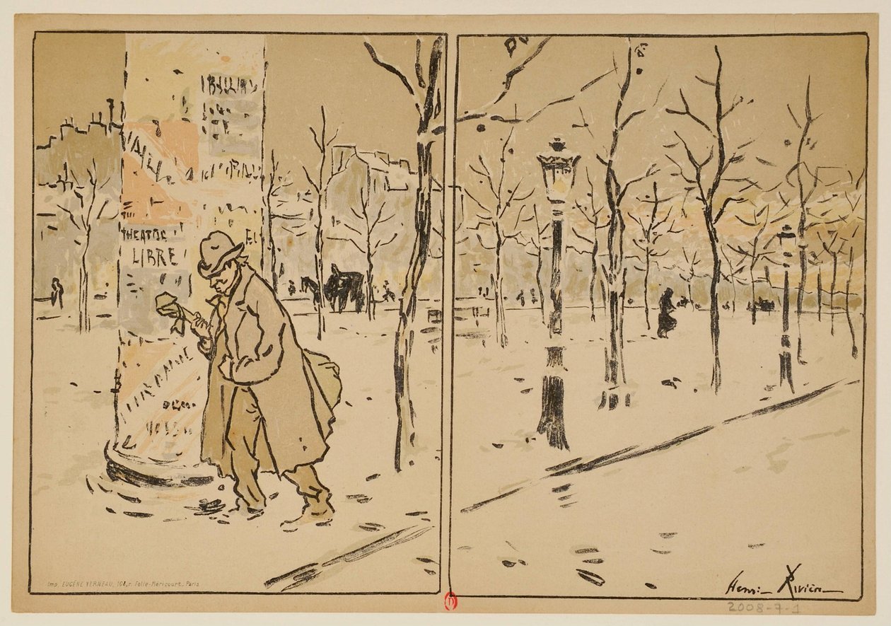 [París en invierno: Programa del Théâtre Libre, temporada 1889-1890] de Henri Rivière