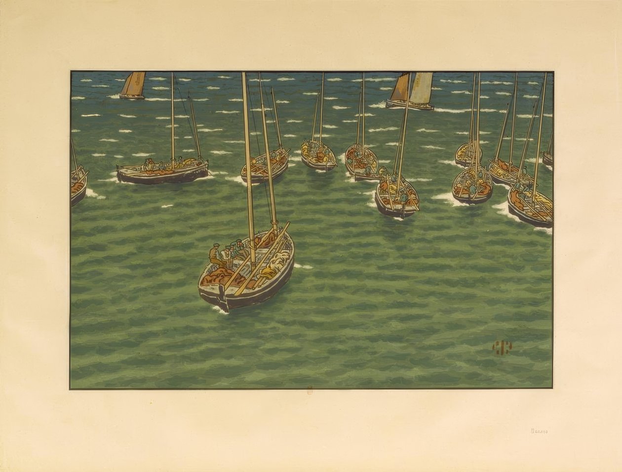 Barcos fondeados en Tréboul de Henri Rivière