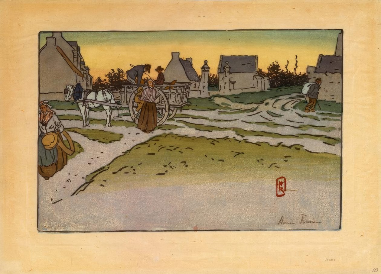La hora del pan en Ville-Hue (Saint-Briac) de Henri Rivière