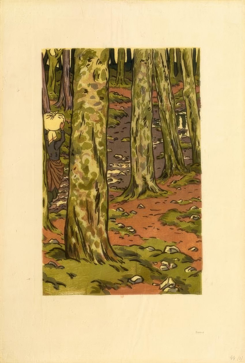 Lavadero bajo el bosque en Loguivy de Henri Rivière