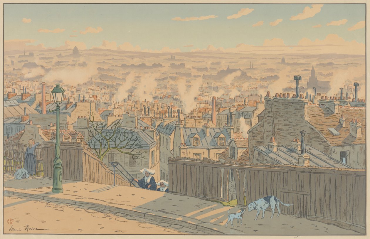 Paisajes parisinos: París vista desde Montmartre de Henri Rivière