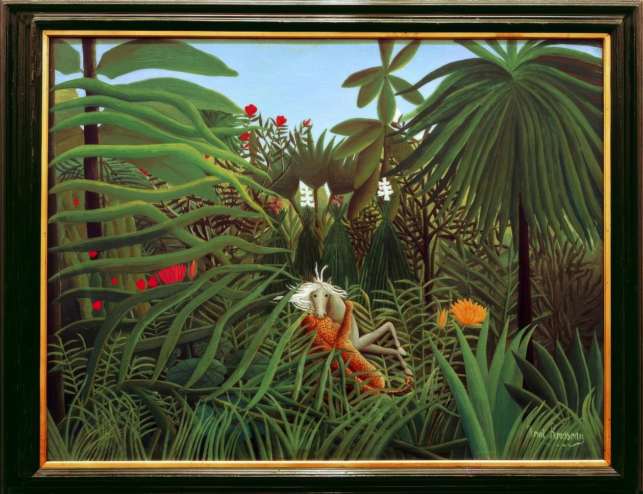 Caballo atacado por un jaguar de Henri Rousseau