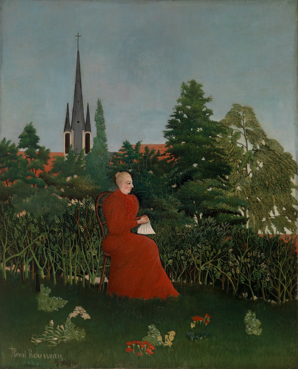 Retrato de una mujer en un paisaje de Henri Rousseau