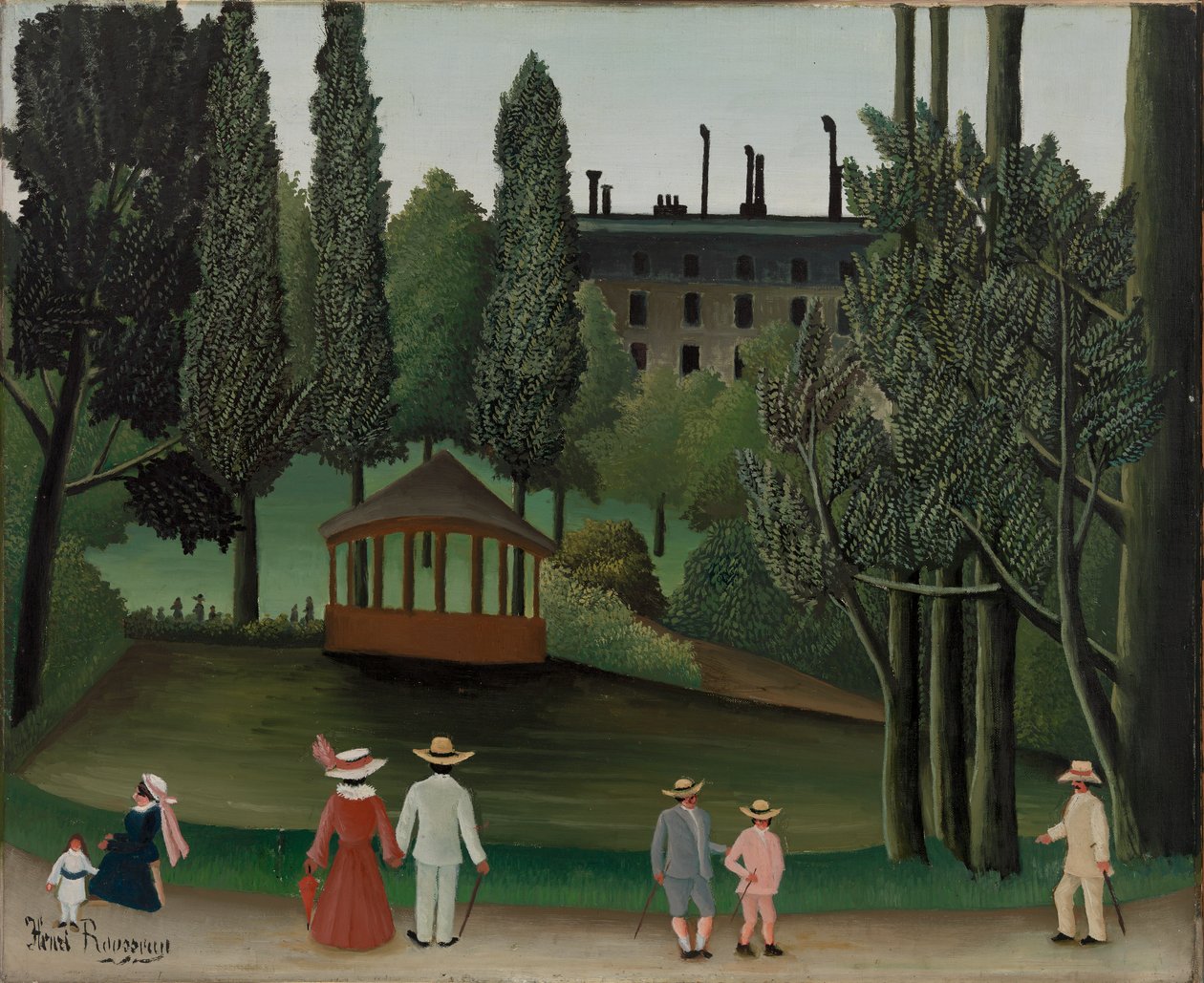Vista del Parque Montsouris, el Kiosco de Henri Rousseau