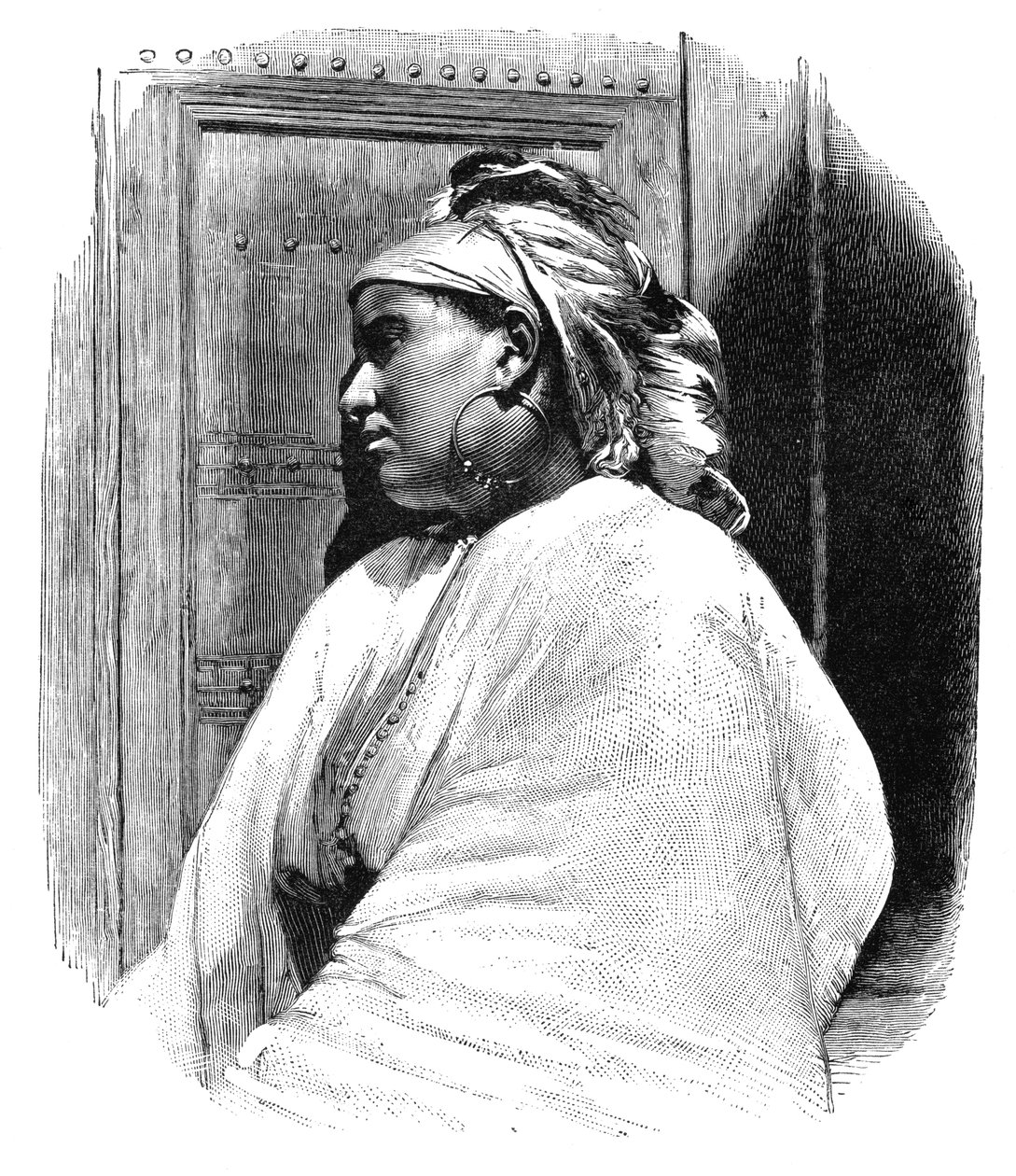 Una mujer árabe de Tánger, Marruecos, 1895 de Henri Thiriat