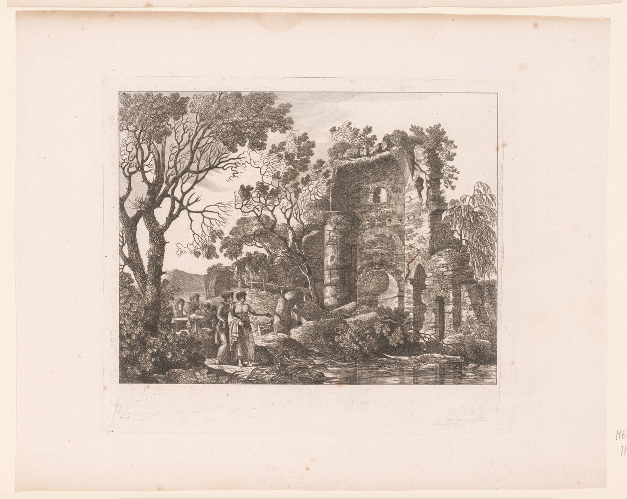 Acompañante en un paisaje con ruinas de Henri Thomann
