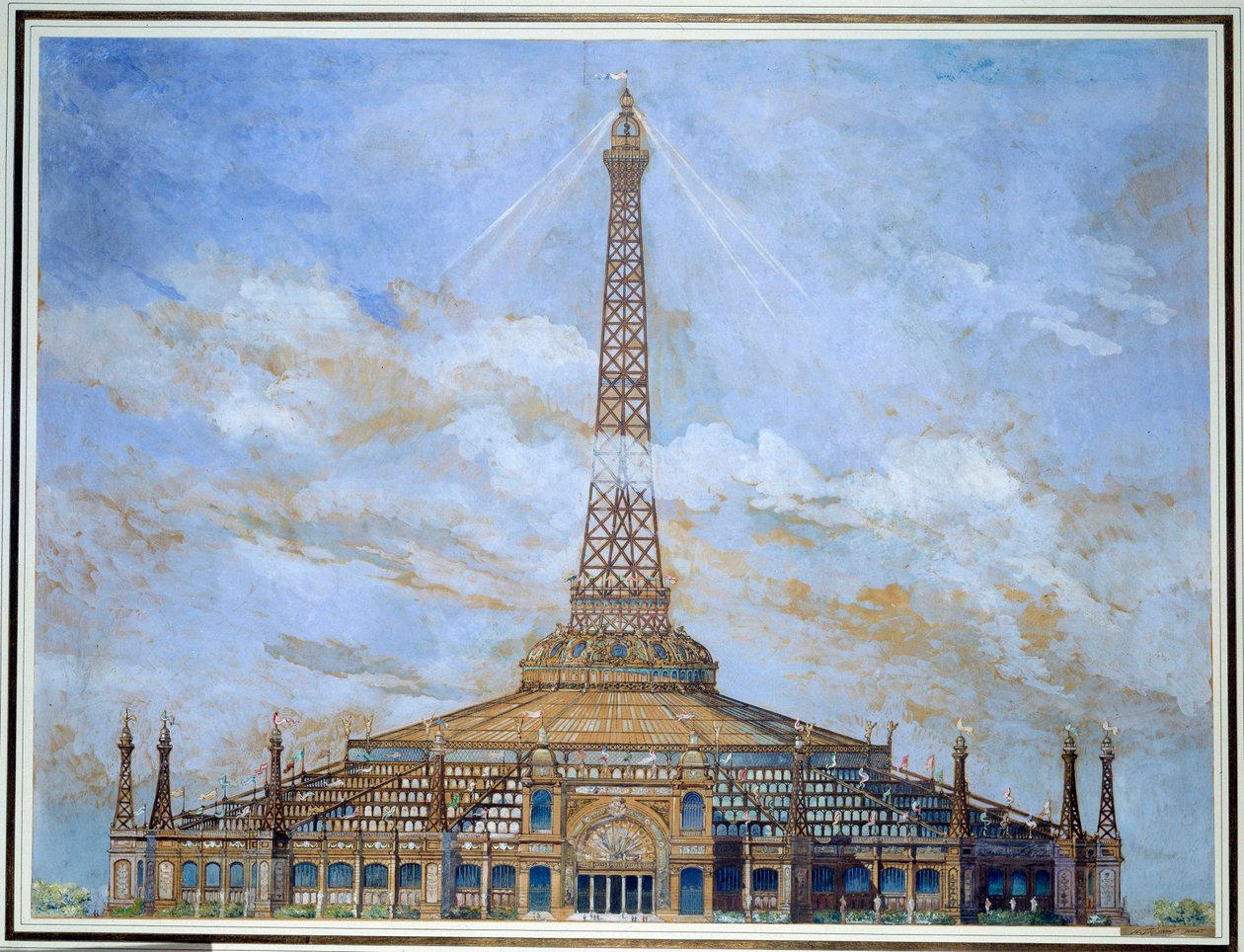 Diseño de la Torre Eiffel para la Exposición Universal de 1900 de Henri Toussaint