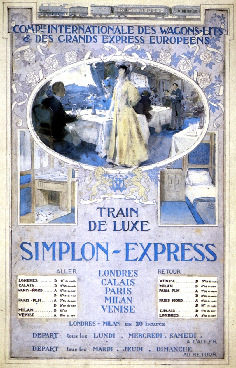 Tren de lujo Simplon Express de Henri Toussaint