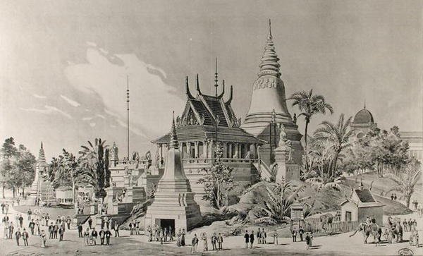 El Palacio Camboyano en el Trocadero, la Exposición Universal de 1900 de Henri Toussaint