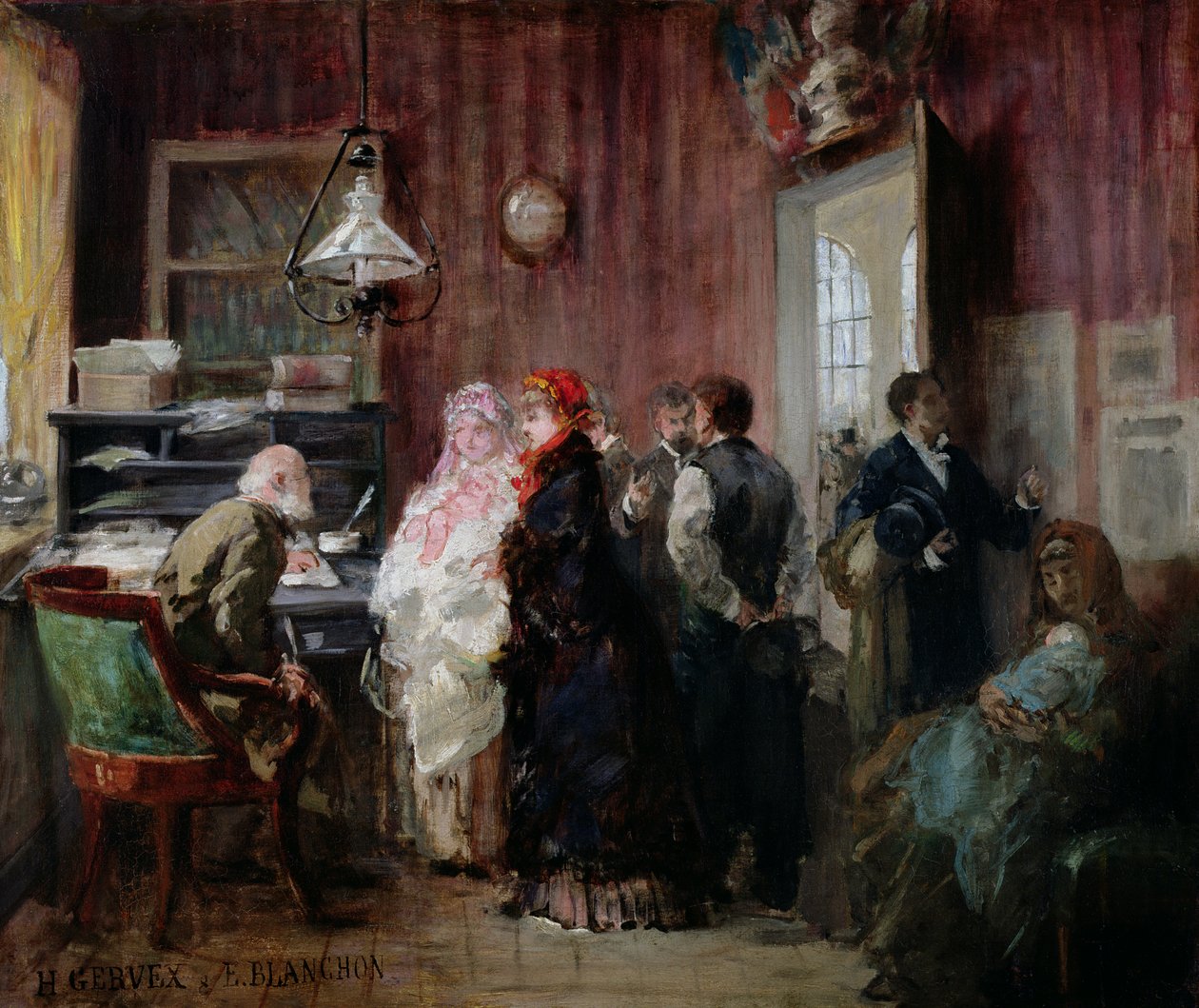 Nacimiento, Ayuntamiento del 19º Distrito, c.1881 de Henri Gervex